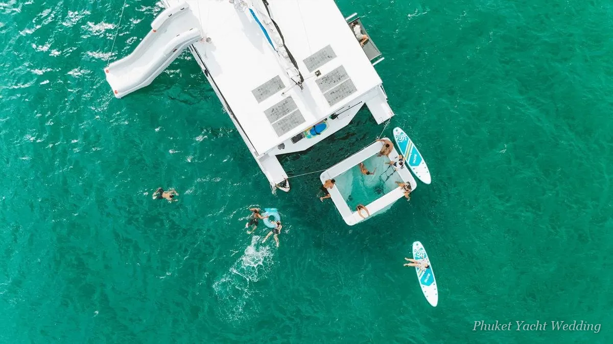 Golden Promise 55 catamaran with a wide deck for a wedding party in Phuket (3)